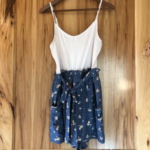 Ultra Flirt Junior's Floral Romper, Size L, Brand New